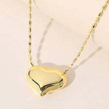 Load image into Gallery viewer, Puffy Heart Pendant Necklace: Yellow Gold
