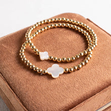 Load image into Gallery viewer, 4mm Bracelet With Shell Quatrefoil Accents
