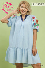 Load image into Gallery viewer, Embroidered Puff Sleeve Tiered Mini Dress
