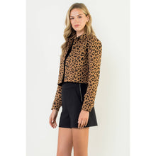 Load image into Gallery viewer, Cheetah Print Cropped Jacket: CAMEL
