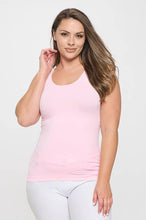 Load image into Gallery viewer, Reversible V or U Neckline Seamless Tank Plus Size: Pink / Plus
