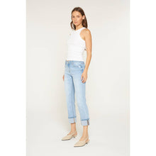 Load image into Gallery viewer, / Mica MID RISE CUFFED STRAIGHT LEG: LIGHT BEACH BLUE

