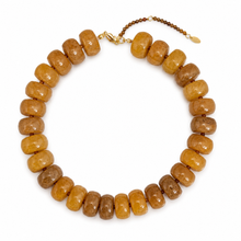 Load image into Gallery viewer, Chunky Resin &amp; Natural Stone Bead Necklace: Honey Caramel
