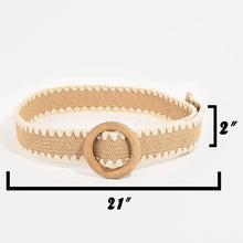 Load image into Gallery viewer, Wooden Round Buckle Braided Fashion Belt: IV
