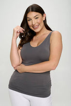 Load image into Gallery viewer, Reversible V or U Neckline Seamless Tank Plus Size: White / Plus
