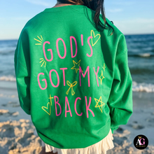 Load image into Gallery viewer, God's Got My Back Sweatshirt: Kelly Green / M / Sweatshirt
