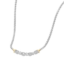Load image into Gallery viewer, 14K Gold Plated Two Tone CZ Stone Paved Necklace

