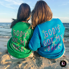 Load image into Gallery viewer, God's Got My Back Sweatshirt: Kelly Green / M / Sweatshirt
