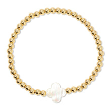 Load image into Gallery viewer, 4mm Bracelet With Shell Quatrefoil Accents
