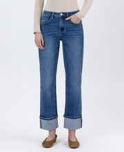 Load image into Gallery viewer, *HIGH RISE CUFFED ANKLE STRAIGHT JEANS
