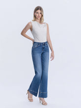 Load image into Gallery viewer, HIGH RISE TROUSER HEM VINTAGE FLARE JEANS Vervet

