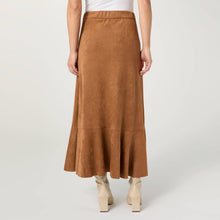 Load image into Gallery viewer, Canyon Faux Suede Skirt with Ruffle: Camel / S/M
