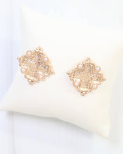 Load image into Gallery viewer, Jasper Cross Stud Earring Worn Gold: Default
