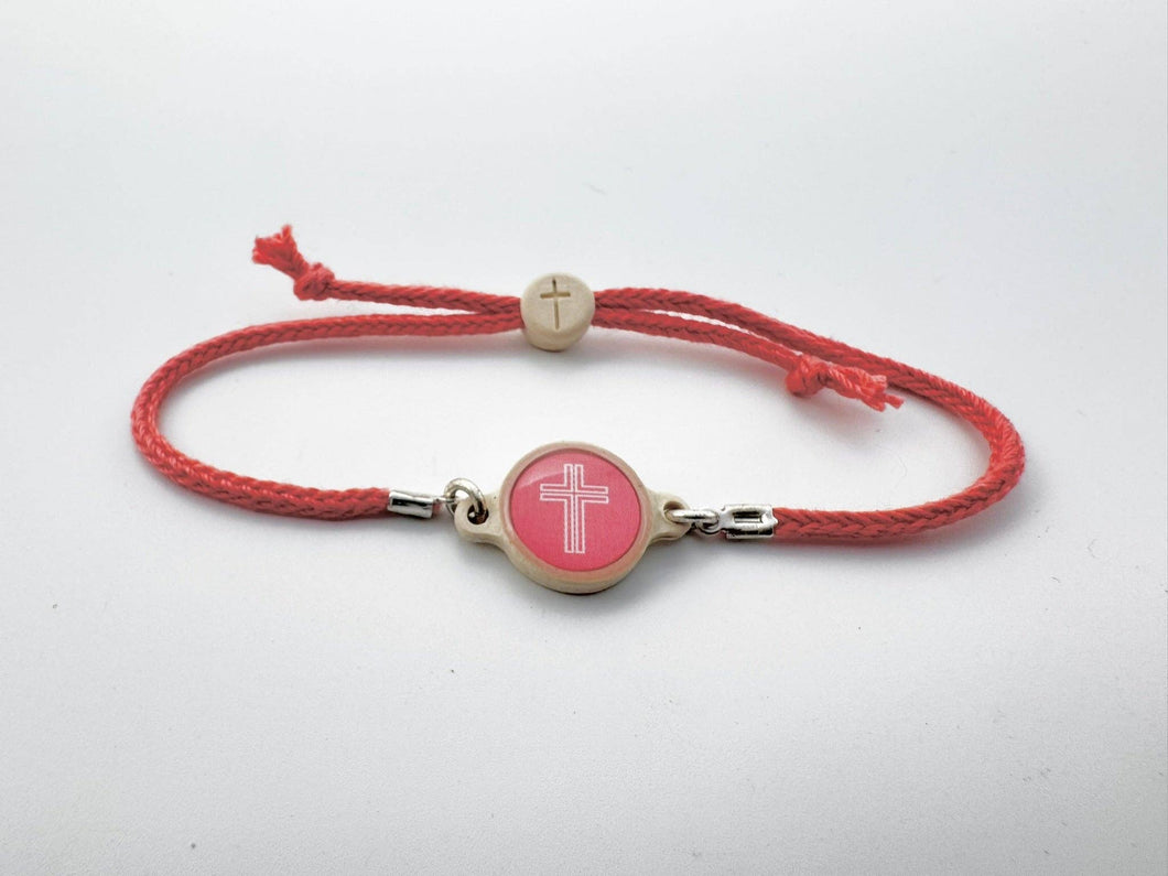 Tap To Pray™ - Survivor Series Handmade Bracelets: Coral + Cross