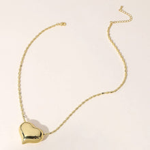 Load image into Gallery viewer, Puffy Heart Pendant Necklace: Yellow Gold
