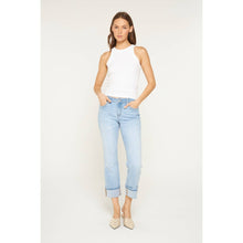 Load image into Gallery viewer, / Mica MID RISE CUFFED STRAIGHT LEG: LIGHT BEACH BLUE
