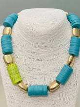 Load image into Gallery viewer, STwo Tone Necklace (turquoise/lime)
