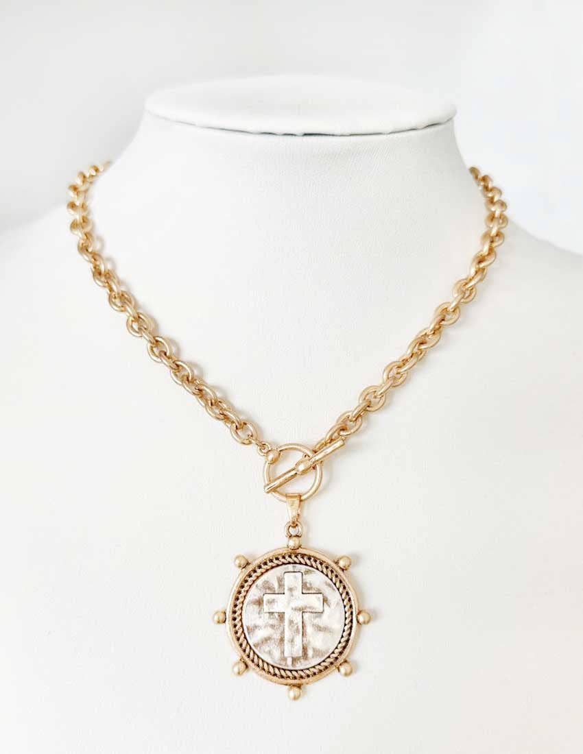 Chain with Cross Coin Necklace