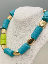 Load image into Gallery viewer, STwo Tone Necklace (turquoise/lime)
