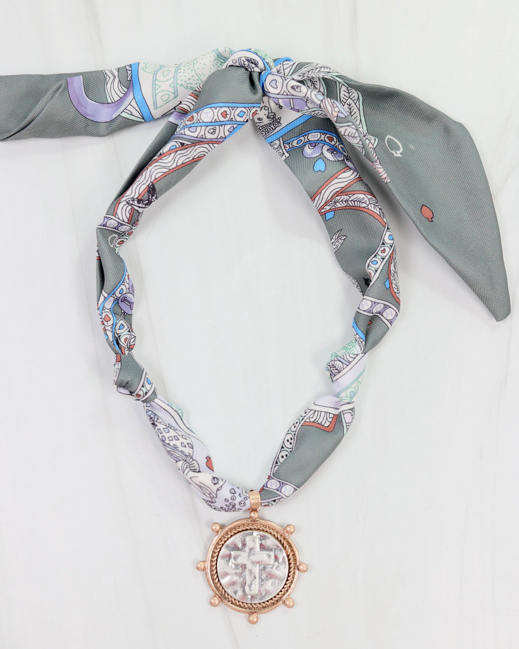 /Shilo Scarf Necklace with Cross Charm