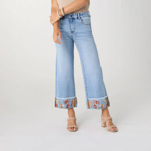 Load image into Gallery viewer, EverStretch Wide Leg Crop with Embroidered Cuff
