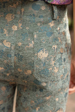 Load image into Gallery viewer, 37178 Gold Button Abstract Velvet Jaquard Wide Leg Pants: Olive / L
