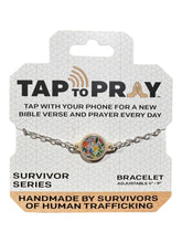 Load image into Gallery viewer, Tap To Pray™ - Survivor Series Handmade Bracelets: Coral + Cross
