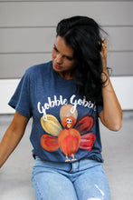 Load image into Gallery viewer, /Turkey | Gobble Gobble | Heather Denim | Short Sleeve Tee
