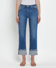 Load image into Gallery viewer, HIGH RISE CUFFED STRAIGHT JEANS-Vervet
