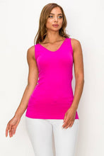 Load image into Gallery viewer, Reversible V or U Neckline Seamless Tank: Black / OS
