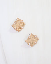 Load image into Gallery viewer, Jasper Cross Stud Earring Worn Gold: Default
