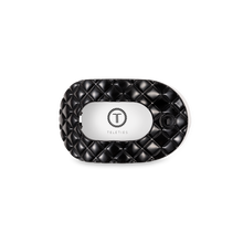Load image into Gallery viewer, Flat Round Hair Clip | Small | Jet Black Quilted
