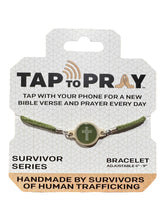 Load image into Gallery viewer, Tap To Pray™ - Survivor Series Handmade Bracelets: Coral + Cross
