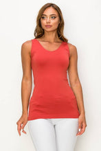 Load image into Gallery viewer, Reversible V or U Neckline Seamless Tank: White / OS
