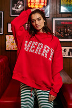 Load image into Gallery viewer, 'MERRY' Embroidered Mock Neck Sweatshirt
