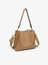 Load image into Gallery viewer, Corinna Bucket Bag – Two-Tone Canvas Guitar Strap | M2765 : Brown
