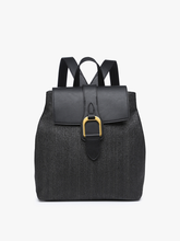 Load image into Gallery viewer, Avani Large Buckle Flapover Backpack | BP2265: Black
