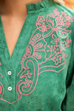 Load image into Gallery viewer, Tabitha Floral Embroidered  Suede Top
