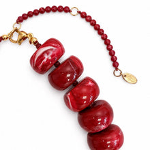 Load image into Gallery viewer, Chunky Resin &amp; Natural Stone Bead Necklace: Honey Caramel
