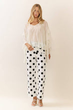 Load image into Gallery viewer, Polka Dot high-rise wide leg pants: White Black / S
