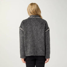 Load image into Gallery viewer, Sevilla Brushed Cardigan with Button Closure: Charcoal Heather / L/XL
