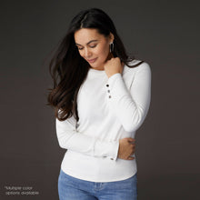 Load image into Gallery viewer, Alexis Super Soft Top with Snap Cuff: White / L/XL
