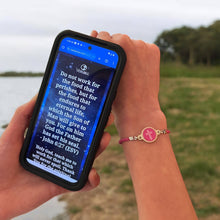 Load image into Gallery viewer, Tap To Pray™ - Survivor Series Handmade Bracelets: .999 Silver-Plated + Slate Cross
