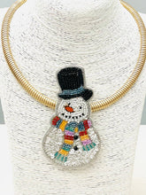Load image into Gallery viewer, HOLIDAY - Snowman Necklace (white/multi) BNK1208
