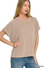 Load image into Gallery viewer, CHENILLE WAFFLE CAP SLEEVE SWEATER

