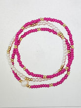 Load image into Gallery viewer, 3 ROW Color &amp; Gold Pearl Bracelets
