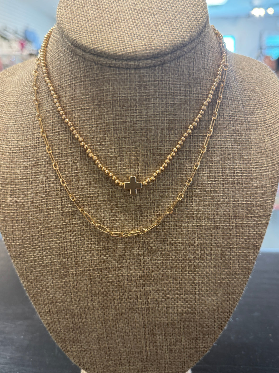 Layered Cross Necklace