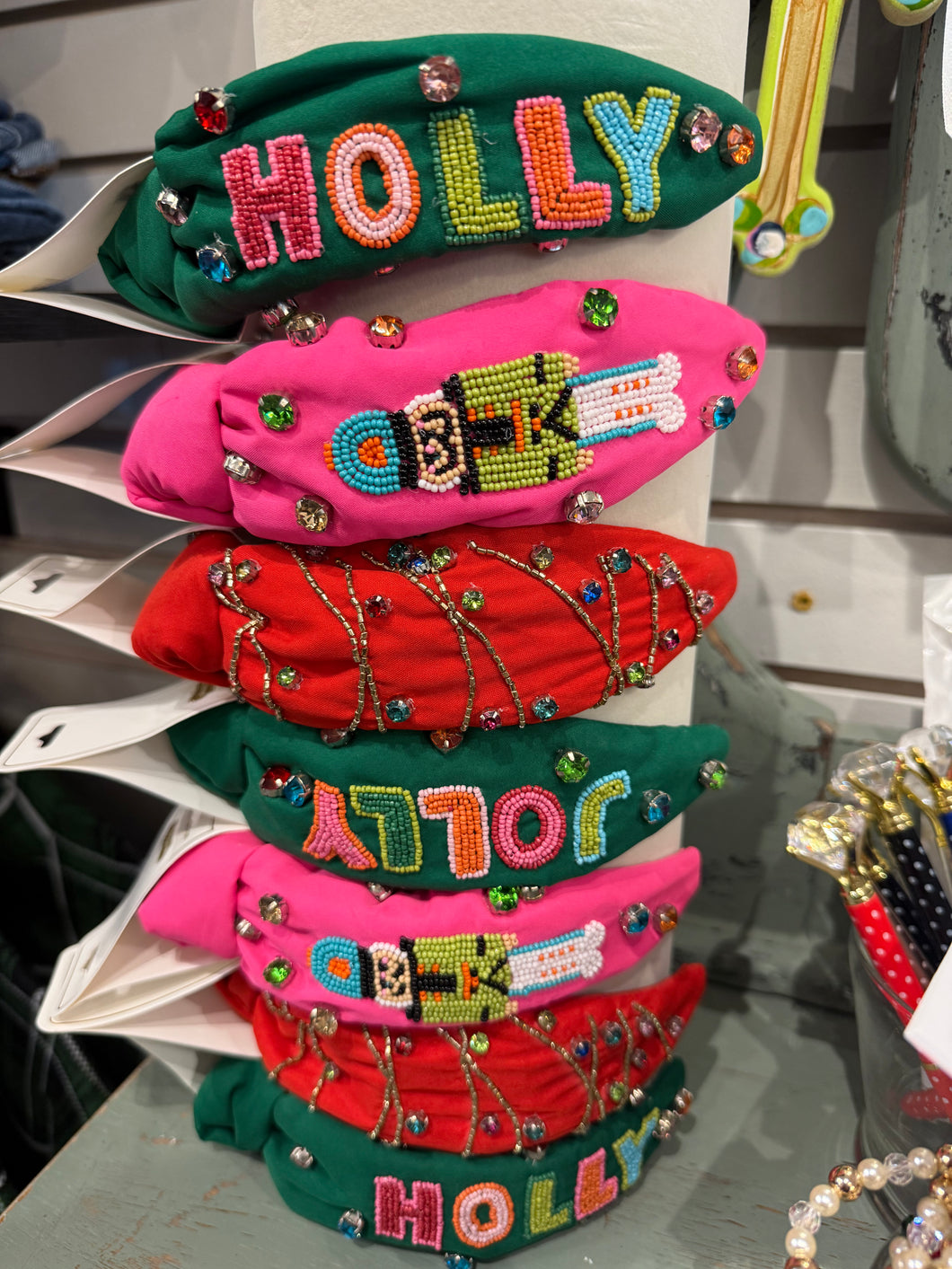 MUDPIE Christmas Beaded Headbands