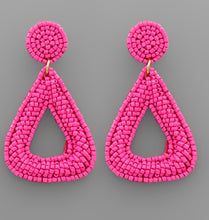 Load image into Gallery viewer, BEADED ROUND TRIANGLE EARRINGS
