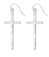 Load image into Gallery viewer, CROSS METAL EARRINGS
